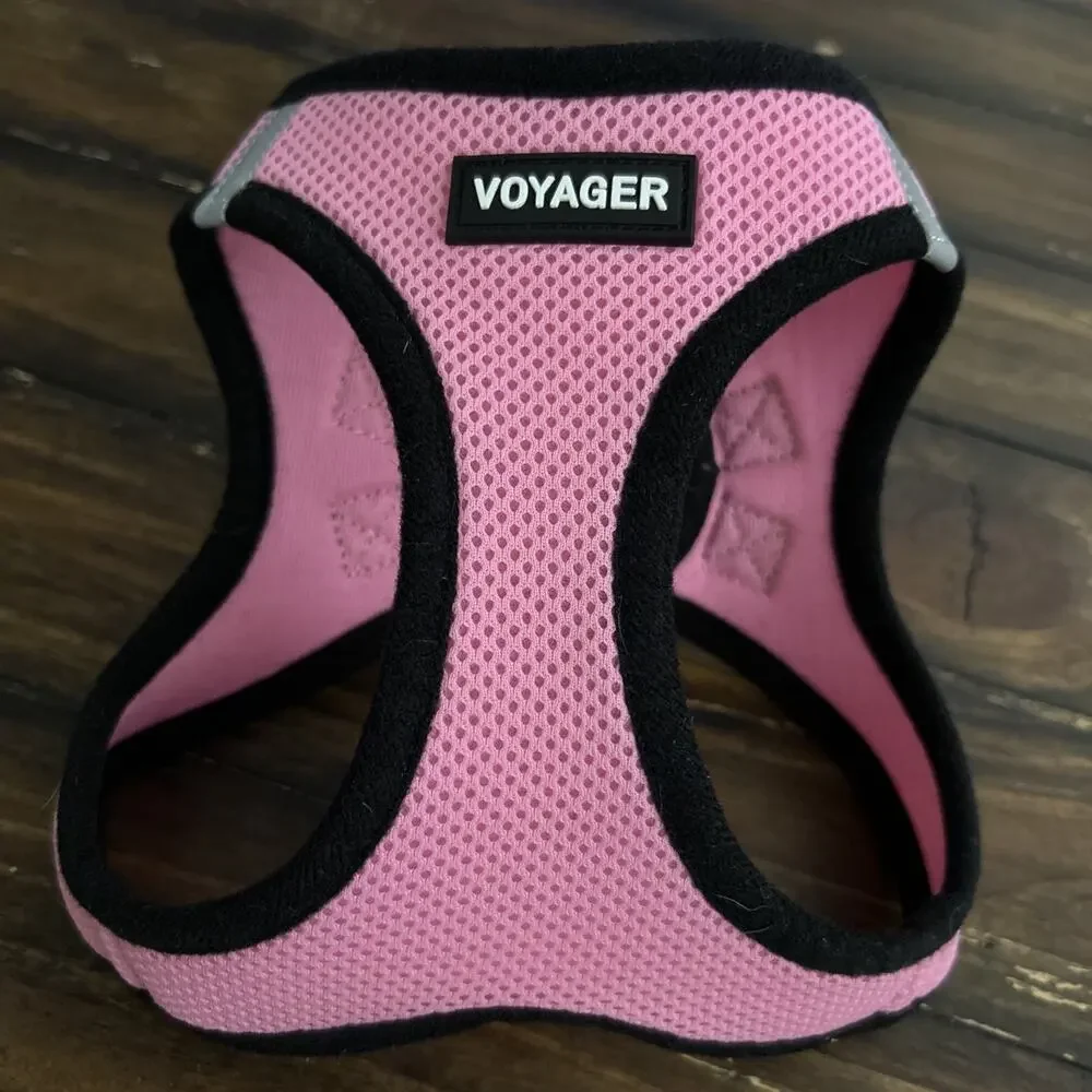Voyager Dog Harness Padded Vest Medium Reflective No Pull Step-in Mesh Pink